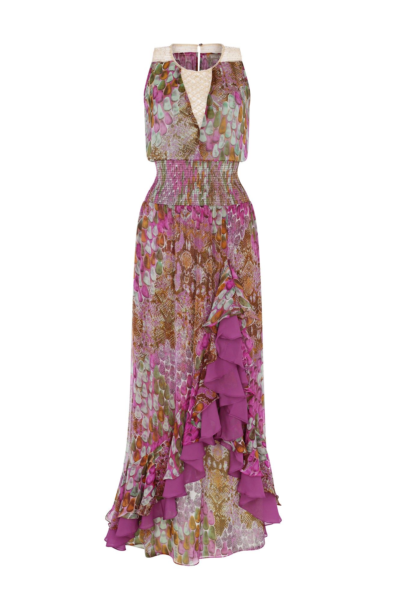 Felipa Printed Chiffon Maxi Dress: Stunning Elegance – Sitka Semsch