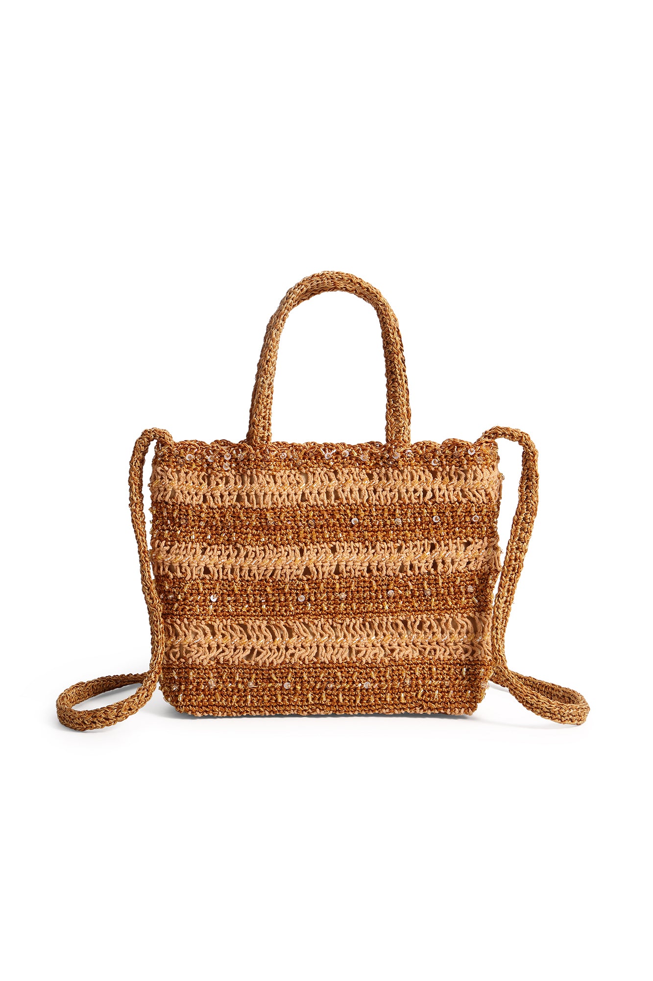 Dusty Rose Small Modern Woven Tote with Unique Handles - Straw Tote | Likha